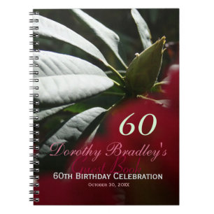Rhododendron 60th Birthday Party Custom Guest Book Notizblock