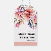 Rhododendron and peach-pink flowers wedding geschenkanhänger (Rückseite)