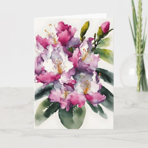 Rhododendron - Aquarellblumen Karte