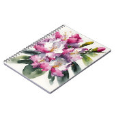 Rhododendron - Aquarellblumen Notizblock (Linke Seite)