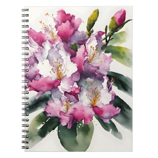 Rhododendron - Aquarellblumen Notizblock (Vorderseite)