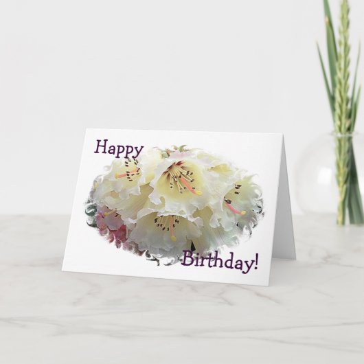 Rhododendron Birthday Card Karte (Vorderseite)