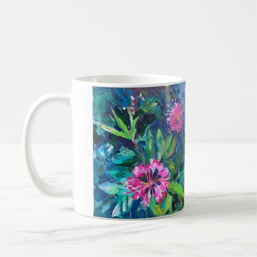 Rhododendron-Blume, impressionistisches Gemälde Kaffeetasse (Links)