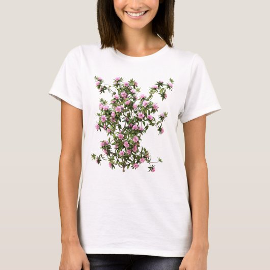 Rhododendron Botanische Blume T-Shirt (Vorderseite)