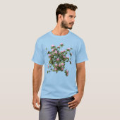 Rhododendron Botanische Blume T-Shirt (Vorne ganz)