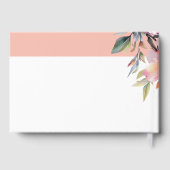 Rhododendron branch and flowers peach-pink wedding gästebuch (Rückseite)