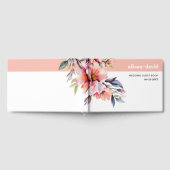 Rhododendron branch and flowers peach-pink wedding gästebuch (Voll)