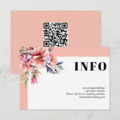 Rhododendron branch peach pink flowers wedding begleitkarte (Vorne/Hinten)