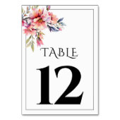 Rhododendron branch peach-pink wedding tischnummer (Vorderseite)