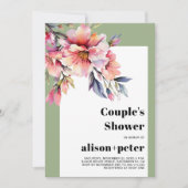 Rhododendron branches with flowers couple's shower einladung (Vorderseite)