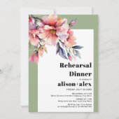 Rhododendron flowers wedding rehearsal dinner einladung (Vorderseite)