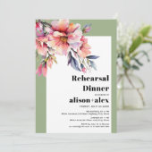 Rhododendron flowers wedding rehearsal dinner einladung (Stehend Vorderseite)