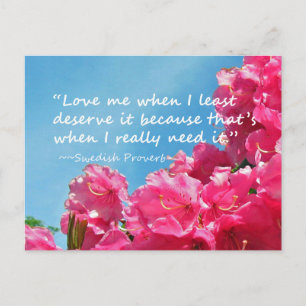 Rhododendron mit der schwedischen Postkarte