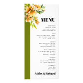 Rhododendron orange yellow fall wedding menu card werbekarte (Vorne)