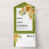 Rhododendron orange yellow flowers fall wedding all in one einladung (Innen Boden)