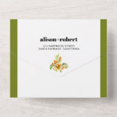 Rhododendron orange yellow flowers fall wedding all in one einladung (Rückseite)