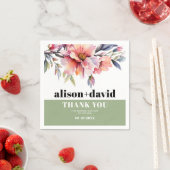 Rhododendron peach-pink flowers typography wedding serviette (Beispiel)