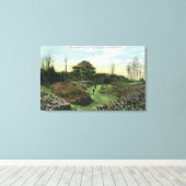 Rhododendron-Pfad und Pavillon im Hochland-Park Leinwanddruck (Insitu (Holzboden))