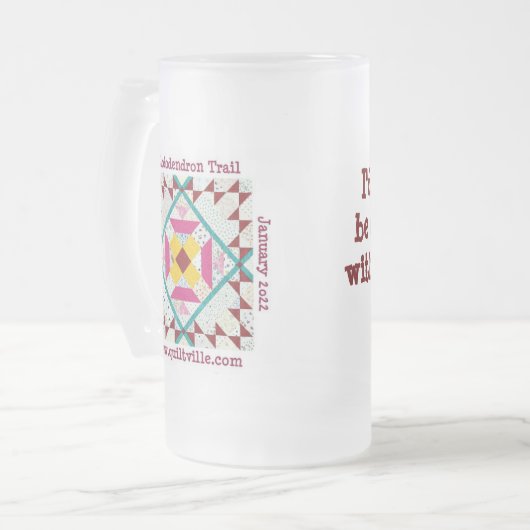 Rhododendron Trail Glasbierstein Mattglas Bierglas (Vorderseite Links)