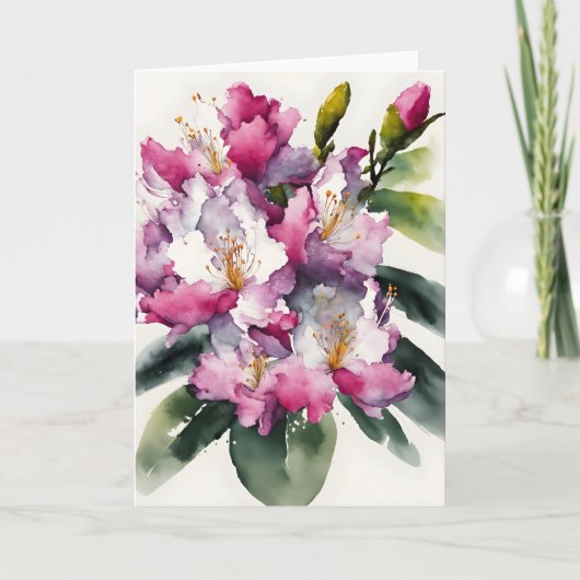 Rhododendron - Watercolor flowers Karte (Vorderseite)