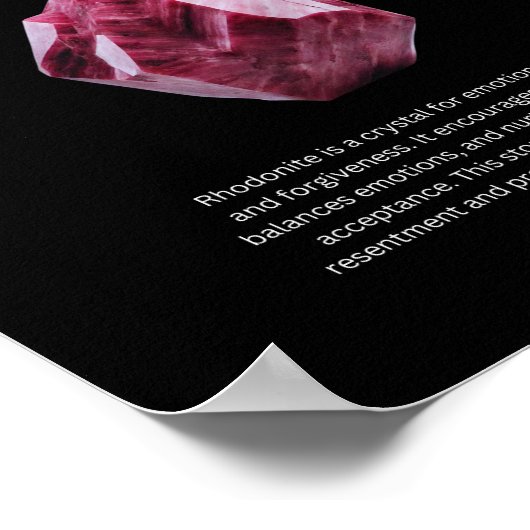 Rhodonite Crystal Stone Bedeutung Poster (Ecke)