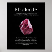 Rhodonite Crystal Stone Bedeutung Poster (Vorne)
