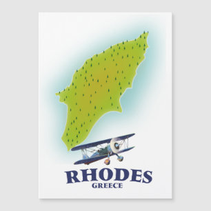 Rhodos, Griechenland Insel Karte Reiseplakat.