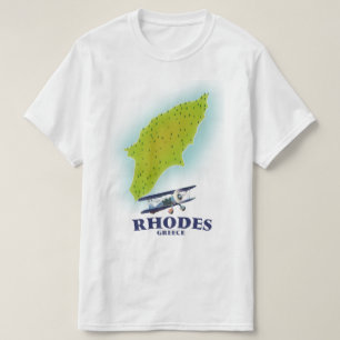 Rhodos, Griechenland Inselkarte Reiseplakat. T-Shirt