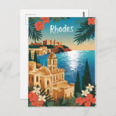 Rhodos Griechenland Vintag Postkarte (Vorne/Hinten)