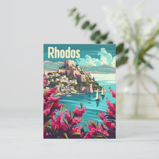 Rhodos Griechenland Vintag Postkarte (Stehend Vorderseite)