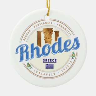 Rhodos Griechenland Vintage Insel Ägäis Souvenir Keramik Ornament