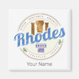 Rhodos Griechenland Vintage Insel Ägäis Souvenir Magnet