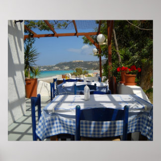 Rhodos Island Restaurant Griechenland Poster