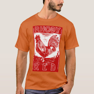 Rhody Red Rooster Original handgeschnitzt linocut T-Shirt