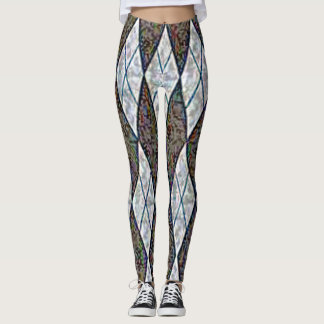 Rhomben-Karomuster Leggings