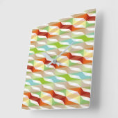 rhomben/zickzack-pattern/fractal/muster-colorful quadratische wanduhr (Winkel)