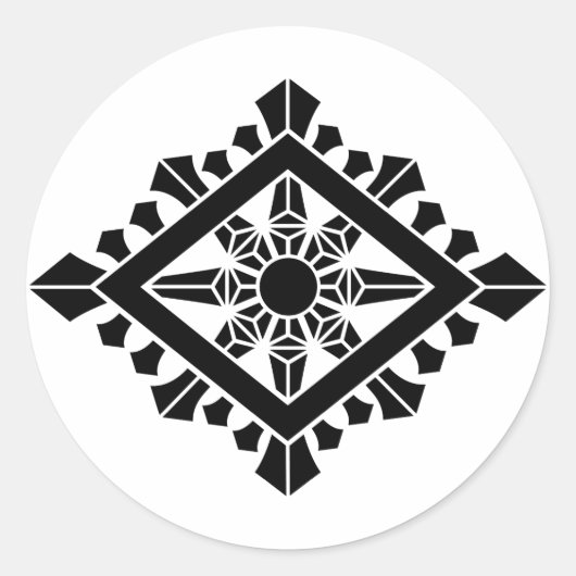Rhombic Dharma chakra Runder Aufkleber (Vorderseite)