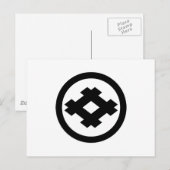Rhombic well frame in circle postkarte (Vorne/Hinten)
