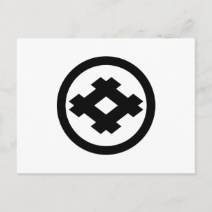 Rhombic well frame in circle postkarte