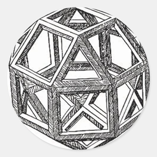 Rhombicuboctahedron, Leonardo Da Vinci Runder Aufkleber (Vorderseite)