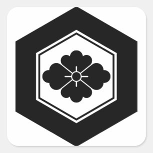 Rhombische Blume in Schildpatt Quadratischer Aufkleber