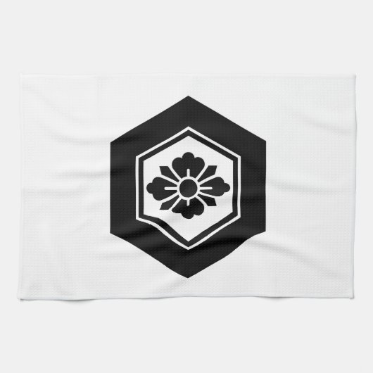 Rhombische Blume mit Schwertern in Tortoiseshell Handtuch (Horizontal)