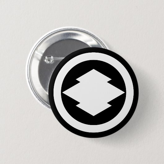 Rhombische Kiefernrinde im Kreis Button (Vorne & Hinten)