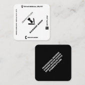 Rhomboide Schwarz Quadratische Visitenkarte (Vorne/Hinten)