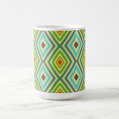 Rhombus Diamant Grün Blau Geometrisch Kaffeetasse (Mittel)