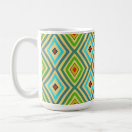 Rhombus Diamond Green Blue Geometrical  Kaffeetasse