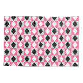 Rhombus Diamond, rosa, Schwarz-weiß geometrisch Kissenbezug (Rückseite)