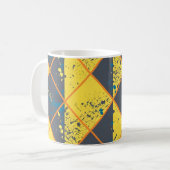 Rhombus Grid mit farbenfroher Paint-Spritzer Kaffeetasse (Vorderseite Links)