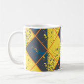 Rhombus Grid mit farbenfroher Paint-Spritzer Kaffeetasse (Links)