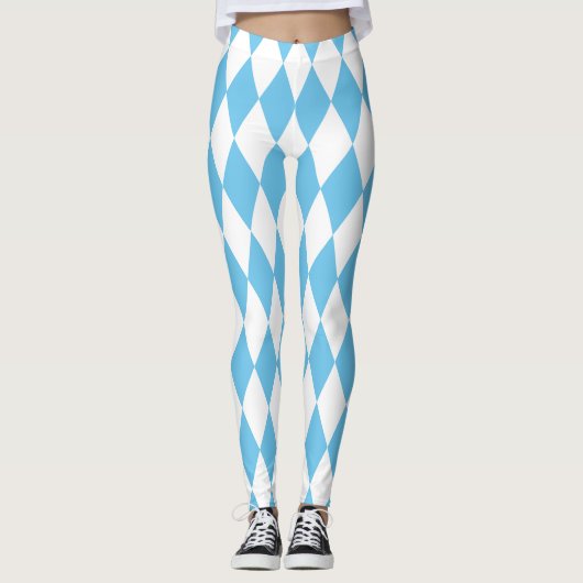 Rhombus-Muster für die blaue und weiße bayerische Leggings (Vorderseite)
